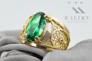 Vintage Anillo Esmeralda Oro amarillo de 14 quilates vrc057y